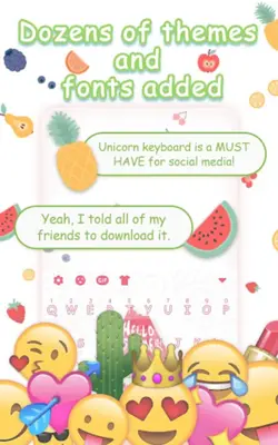 Summer Fruit Emoji Keyboard Theme android App screenshot 1