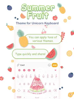 Summer Fruit Emoji Keyboard Theme android App screenshot 2